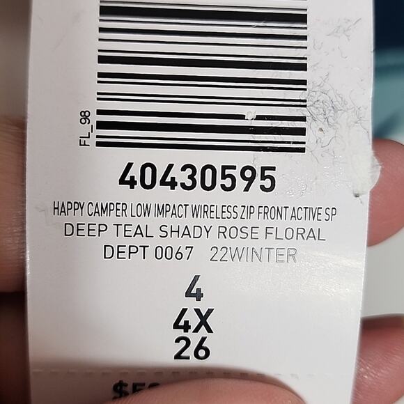 Torrid Happy Camper Low Impact Wireless Zip Front Active Bra, NWT, 4X - Picture 6 of 7